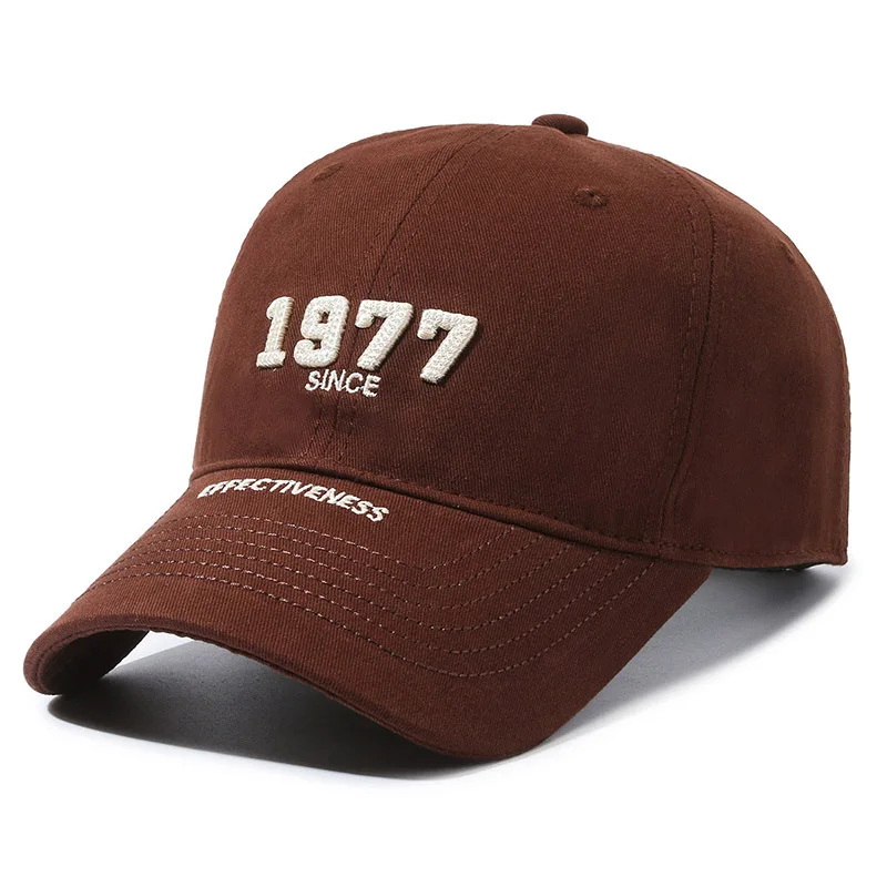 Autumn Mens Cotton Baseball Cap Casual 1977 Letter Embroidery Snapback Caps for Women Street Soft Top Trucker Dad Hats Sun Hats