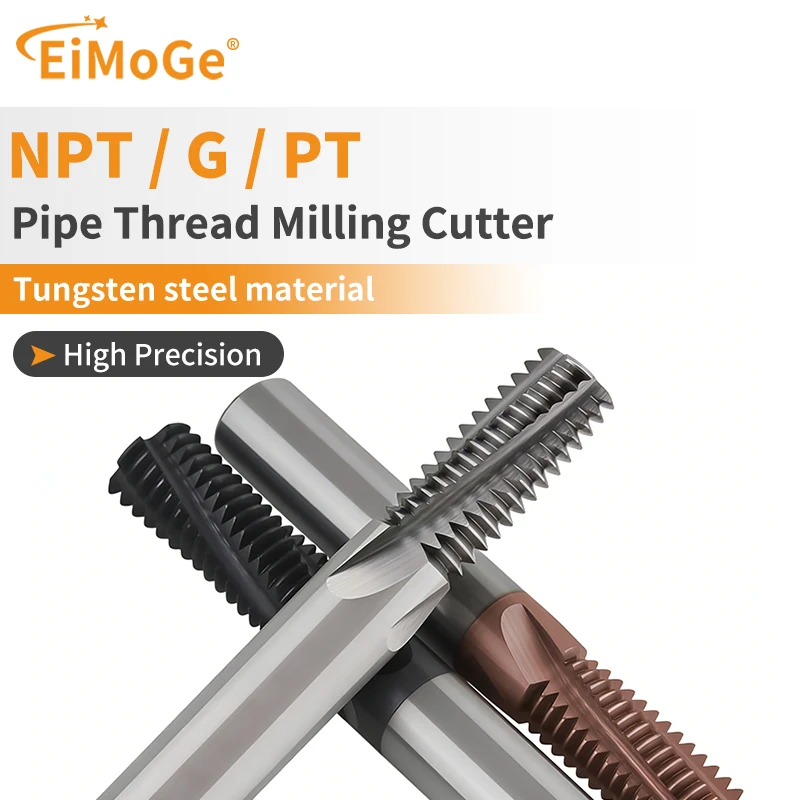 

EiMoGe NPT-G-PT Full Thread Milling cutter Carbide Tungsten Steel 1/16 1/8 1/4 3/8 1/2 5/8 3/4 7/8 1''-- mills cut