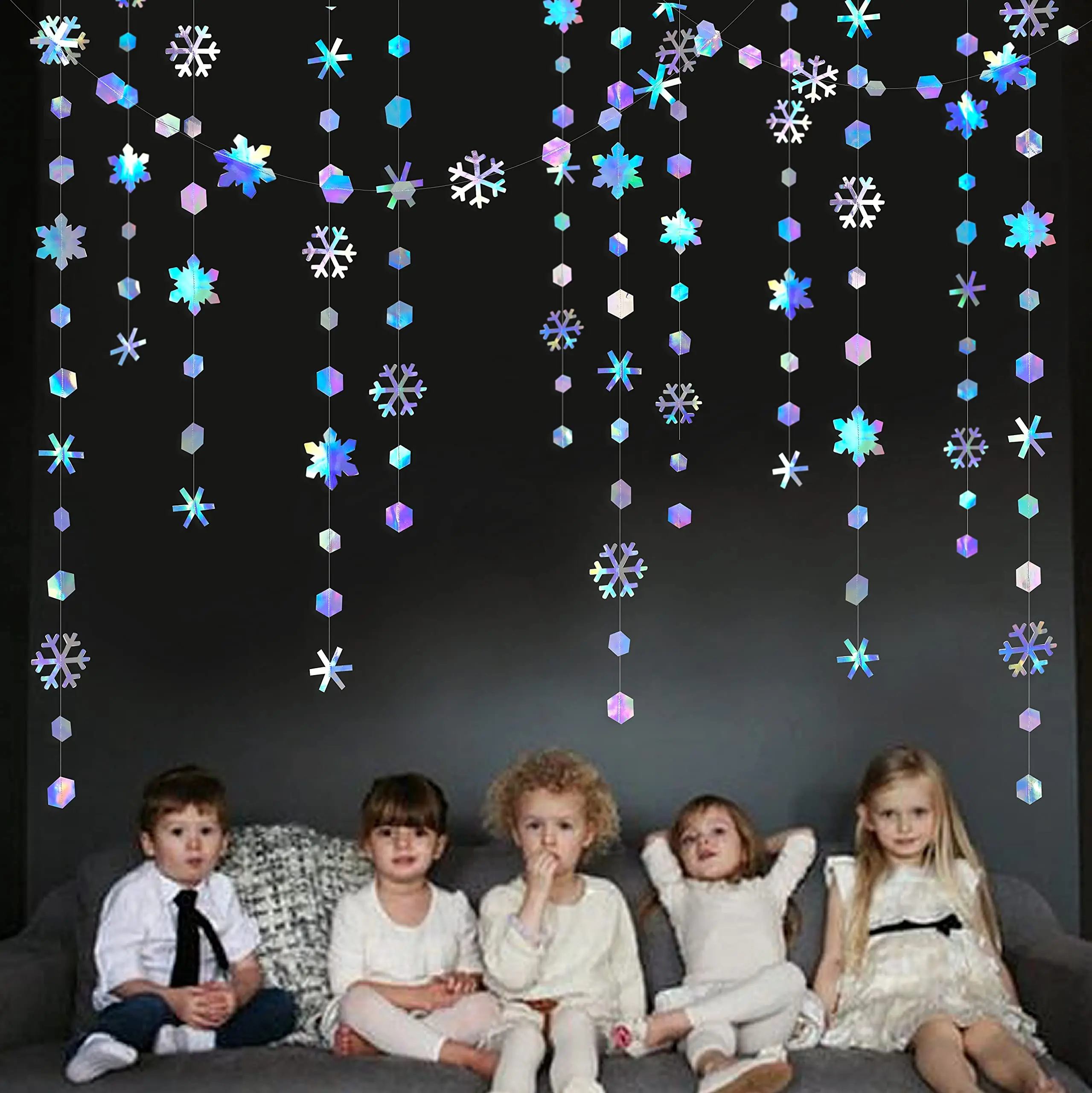 Iridescent Snowflake Garland Decor 3