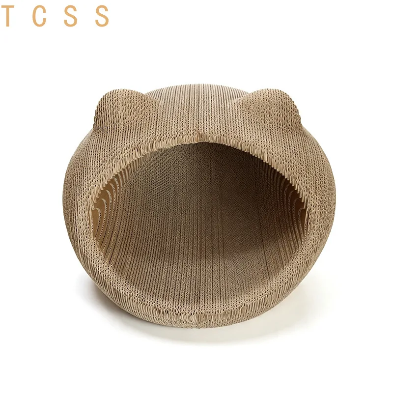 Handmade Corrugated Cardboard Cat House Scratcher Bed Toy Unique Design Eco-Friendly Multi-Function Interactive Furniture