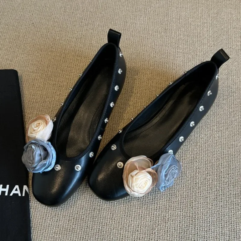 

Women's Shoes Luxury French Flats Designer Shoes for Women Fashion Shallow Mouth Single Shoes Women Mary Jane Shoe Zapatos Mujer