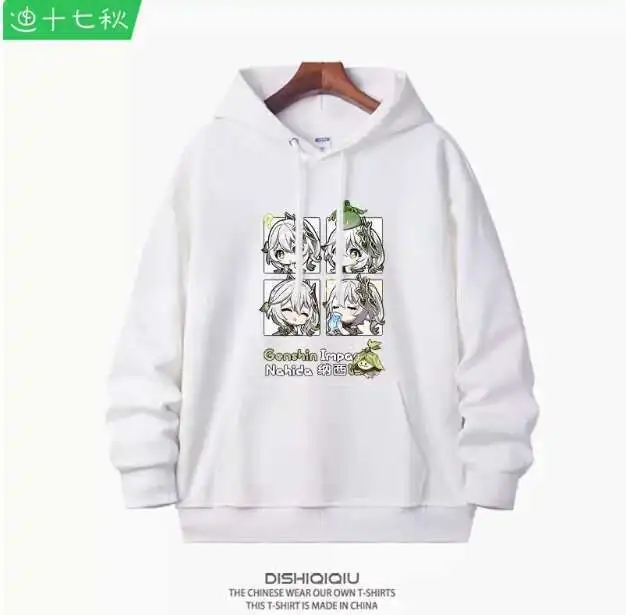 

Anime Genshin Impact Nahida Hooded Hoodie Cosplay Autumn Winter Men Women Coat Loose Jacket Tops anime