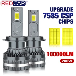 H7 H4 Led Headlight 6000K H1 H8 H11 Led Bulb 9005 HB3 9006 HB4 Auto Lamp 9012 Hir2 High Power 200W 6000K 7585 Canbus CSP Chips