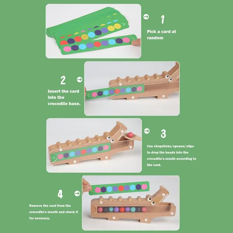 Houten sorteerspeelgoed Sorteerspel Krokodil Bijpassend speelgoed voor vroeg onderwijs Leuke kleurrijke cartoonsorteerset voor kinderdag