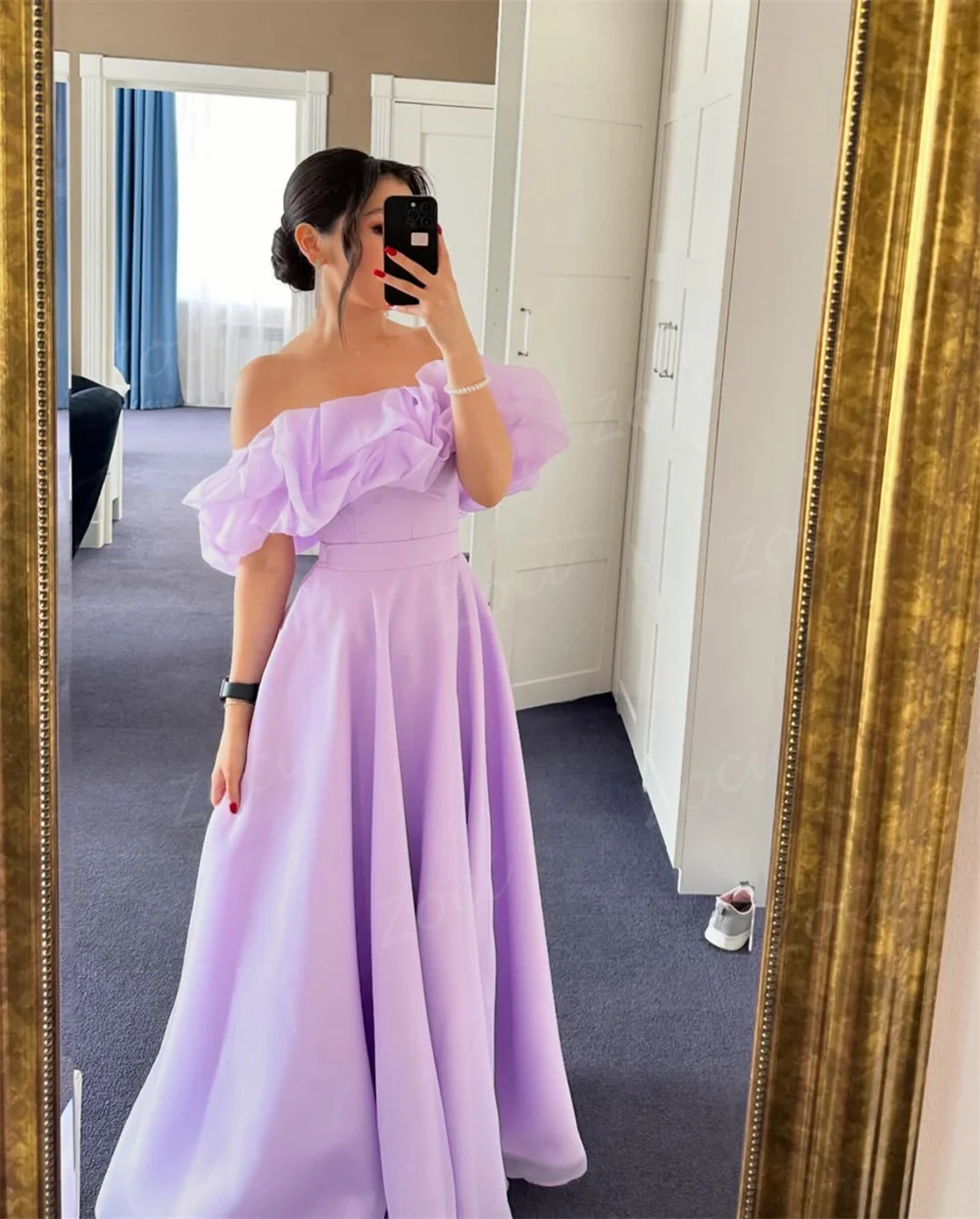 Zoci dostosowane linia Organza długie suknie balowe dla kobiet Ruffles plisowane suknie na formalne przyjęcie specjalne okazje suknia wieczorowa