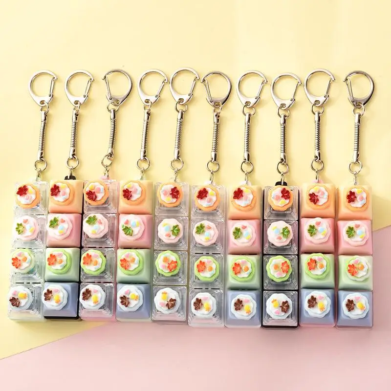 4-Key Non-Toxic Smooth Fidget Keychain Portable Stress Reliever Safe Anxiety Relief Toy for Kids