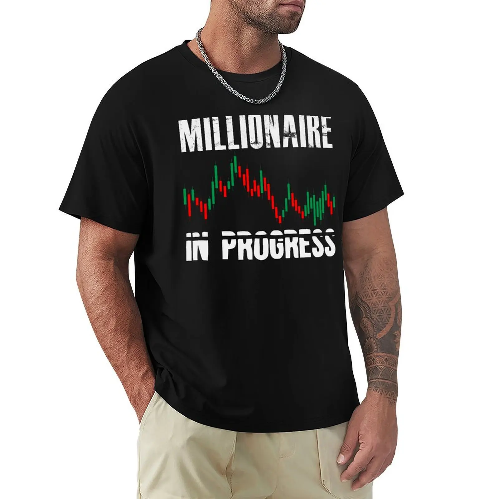 Millionaire In Progress Daytrader Trader Trading T-Shirt Novelty Graphic Tee Shirt