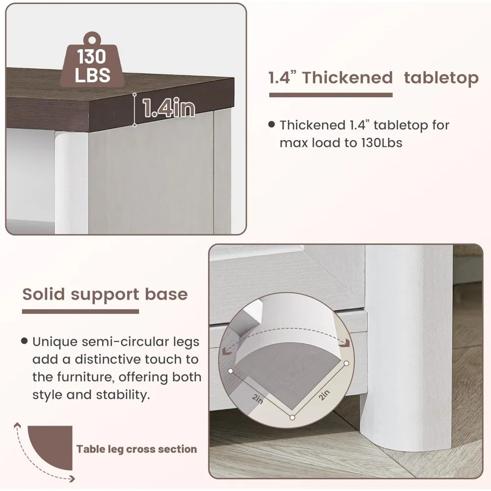 حامل تلفزيون مزرعة ريفية لأجهزة التلفاز مقاس 80 بوصة، مركز ترفيه كبير مع مساحة تخزين، وحدة تحكم تلفزيون لغرفة النوم وغرفة المعيشة، شركة Media Co #5