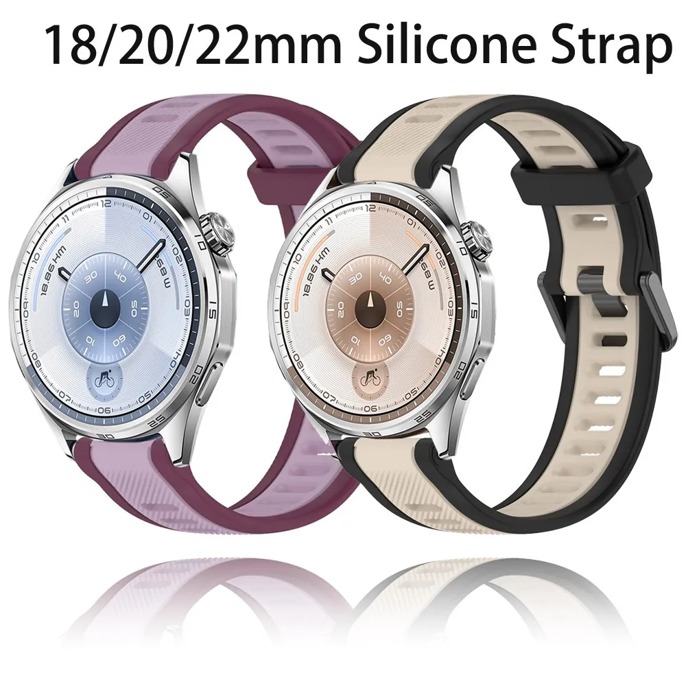 18/20/22 مللي متر سيليكون حزام لساعة هواوي GT6/GT5/GT4 46 مللي متر 41 مللي متر GT6 Pro 46 مللي متر سامسونج ساعة 7 6 5 4 تنفس ل Gamin Venu 3S