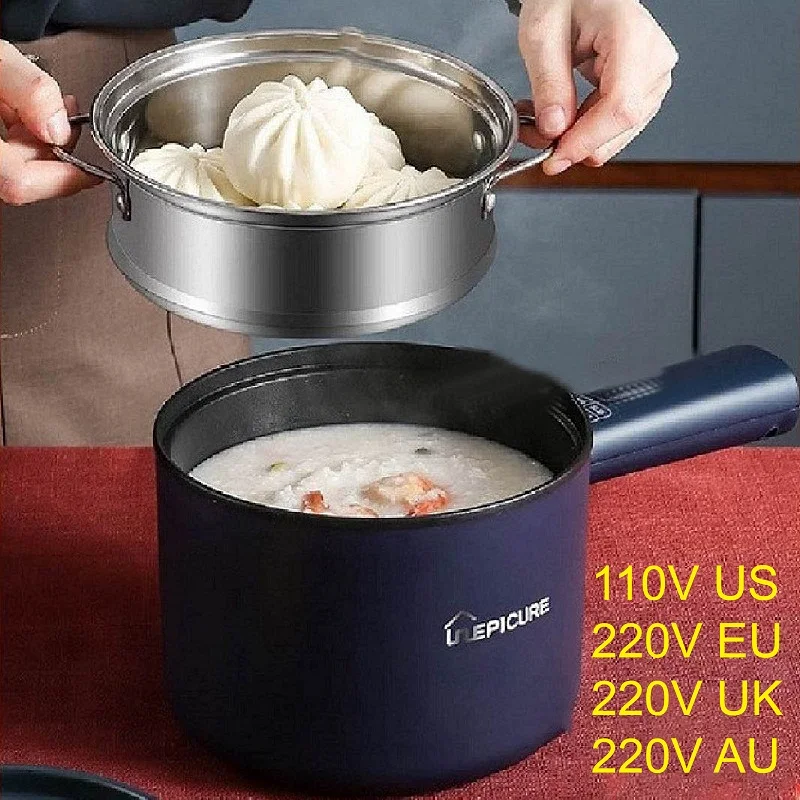 

110V 220V Rice Cooker Multi-function Electric Heating Pot Dormitory Pot Cooking Electric Cooker Non-Stick Cooker Household 1.8L