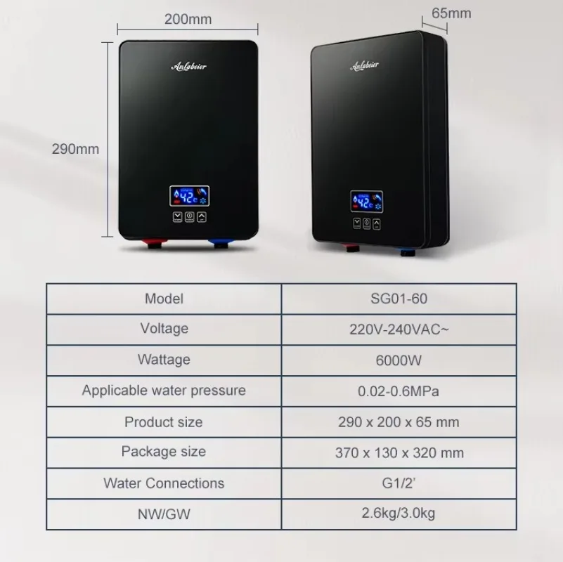 Gorące tanie bezzbiornikowe 3500W 5500W 110V 220V Gorąca woda Kuchnia Łazienka Prysznic Natychmiastowe elektryczne podgrzewacze wody z bezpłatnym zestawem prysznicowym