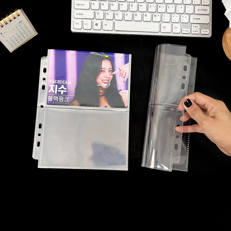 

Transparent 10pcs Binder Sleeves 1/2/4 Pockets Photo Album Inner Pages Photocard File Folder Binder Accessories for Photo Albums