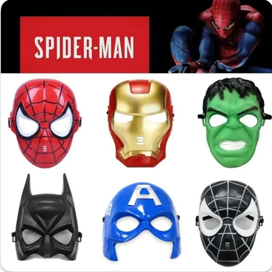 Party Mask Birthday Gift Toys Spider Man Movie Figure Mask Anime Cartoon Action Figures Spider Man Ironman Cosplay Theme