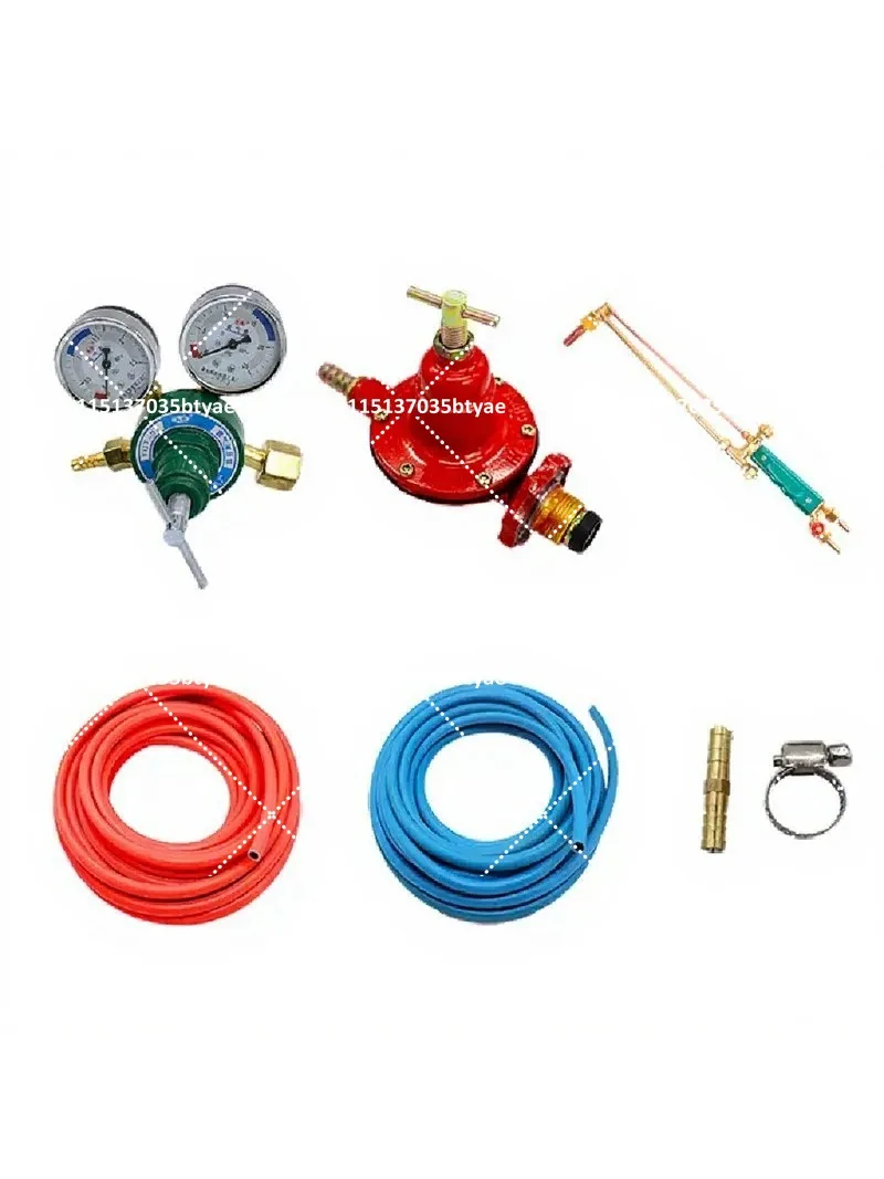 30 Pcs Gas Cutting Tool Set with Oxygen Regulator, Propane Acetylene Pressure Reducing Valve for Welding Torch