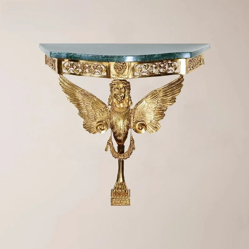 French dewaxing all copper angel luxury carved villa retro living room corridor marble desktop