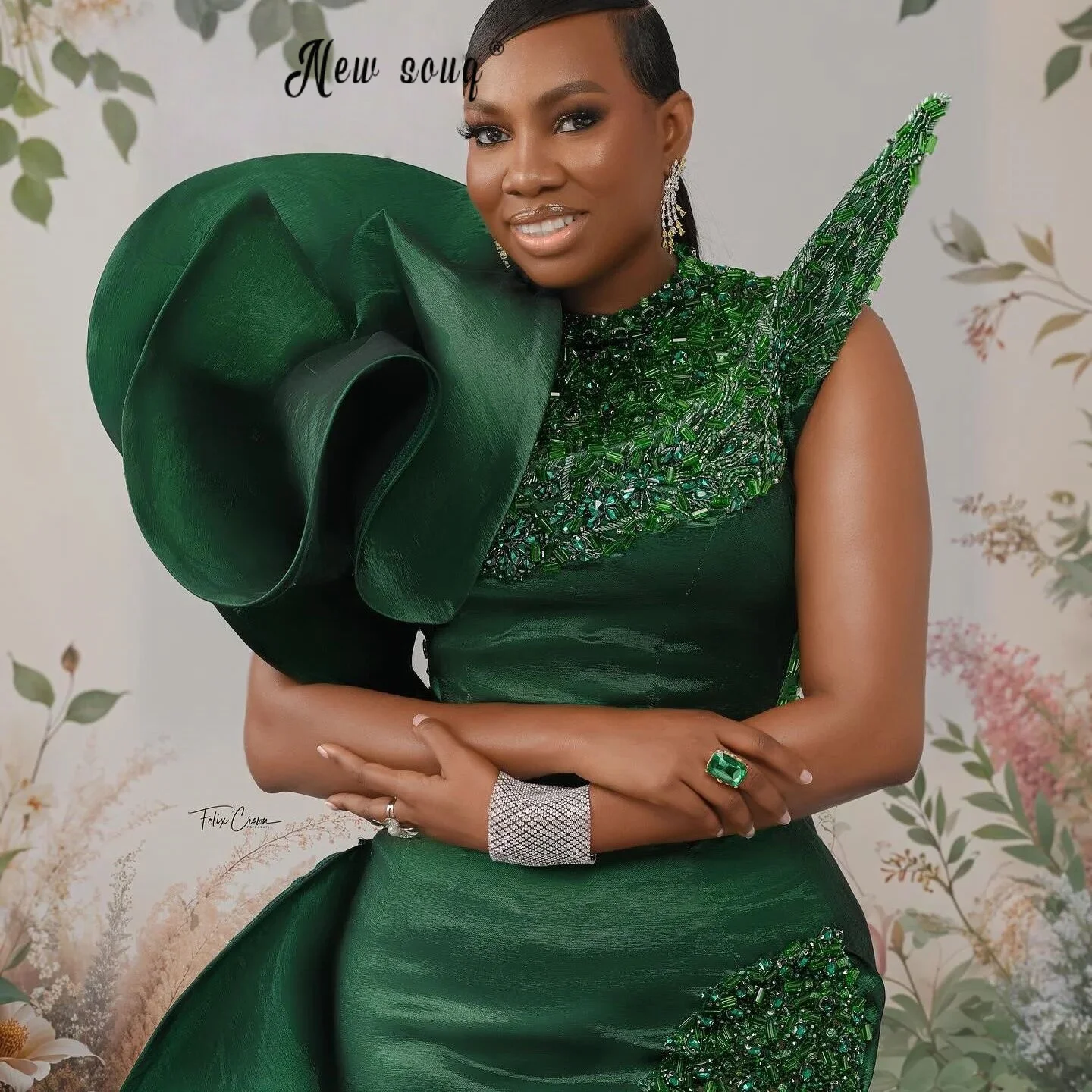 emerald green reception dress Aso Rbi Prom Dresses Mermaid One Shoulder Second Gowns Plus Size Satin Wedding Guest Gown Customized New black fit & flare prom gown