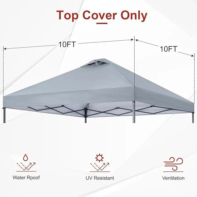 Basics 10x10 Pop Canopy Advertising Tent Wheeled Carry Bag 8 Pegs 4 Ropes 4 Weighted Bags Digital Outdoor Setup for Trade Shows