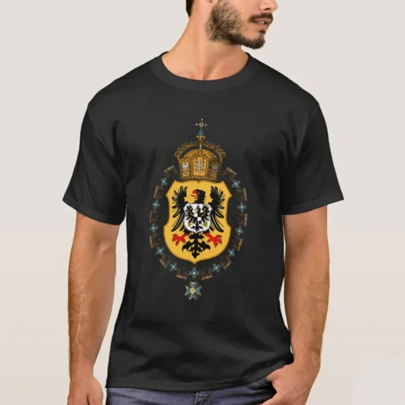 German Empire Prussia Eagle Badge Medal Printed T-Shirt 100% Cotton O-Neck Summer Short Sleeve Casual Mens T-shirt Size S-3XL