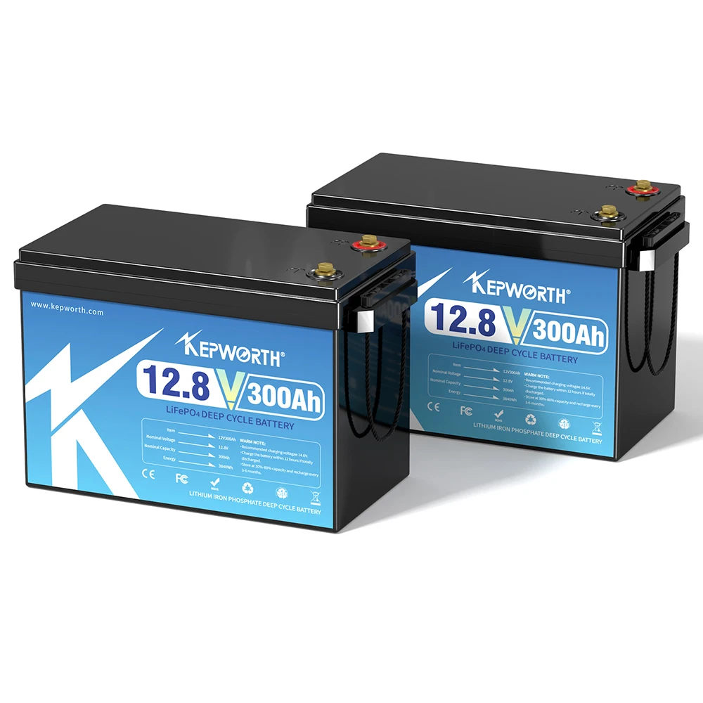 US Stocks 12V 300Ah LiFePO4 Bateria, ciclos profundos de energia integrados 200A BMS 3840Wh, perfeito para fora da rede, motorhome, sistema solar