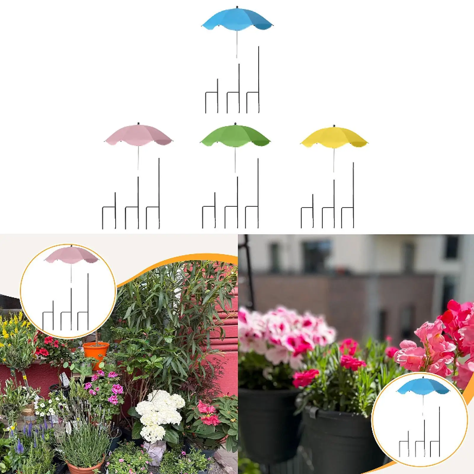 Guarda-chuva para plantas 23,6 polegadas, leve, à prova de chuva, versátil para vasos de plantas