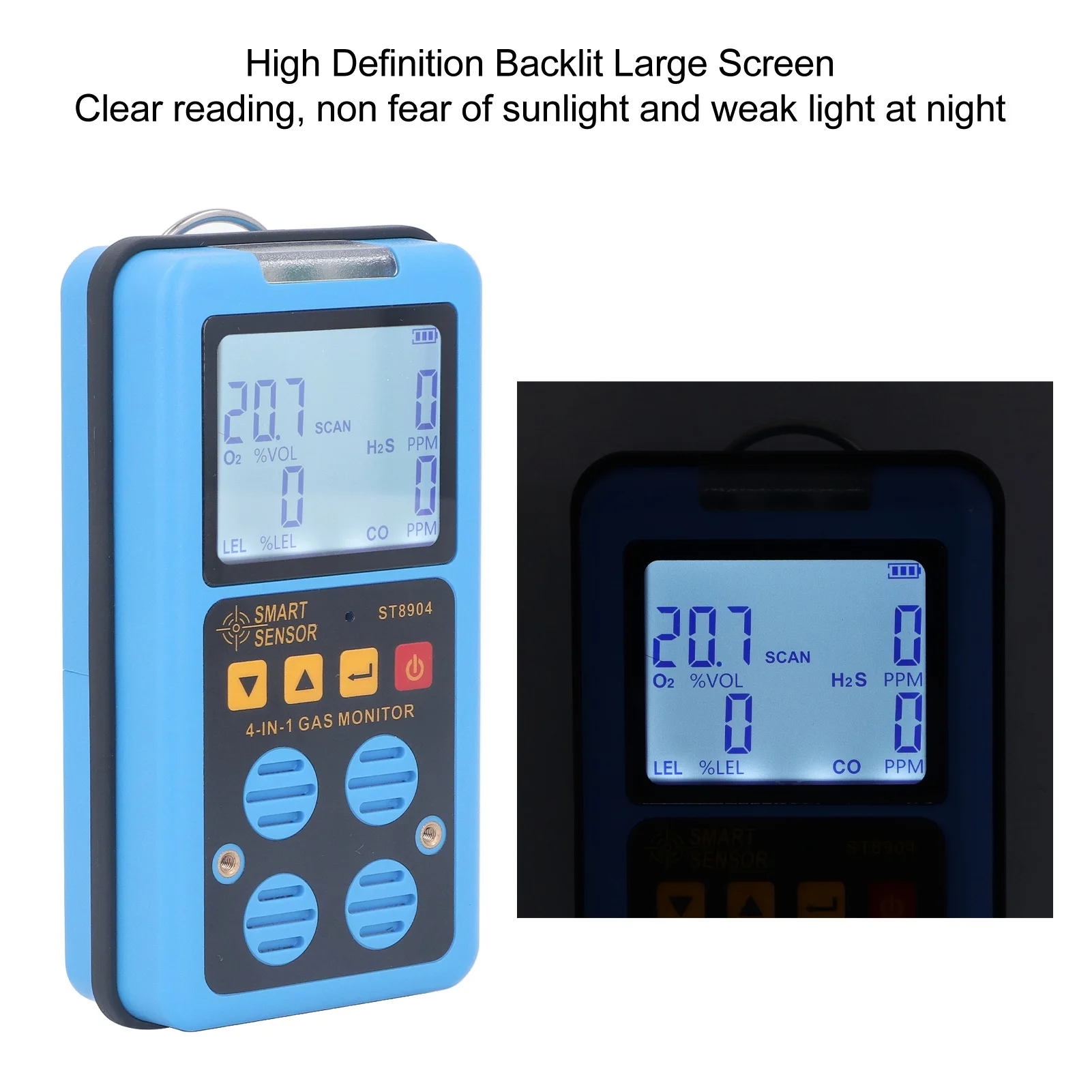 Gas Tester Accurate Measurement Rechargeable Gas Detector 3 Alarm Modes Short Response Time 4 in 1 for Agriculture