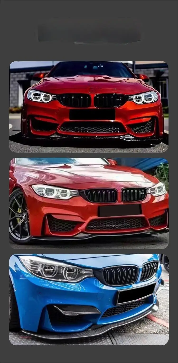 Wet Carbon Fiber Body Kits Front Lip Front Bumper Spoiler Body Kit PSM Style Fits For BMW M3 M4 F80 F82 2014-2020