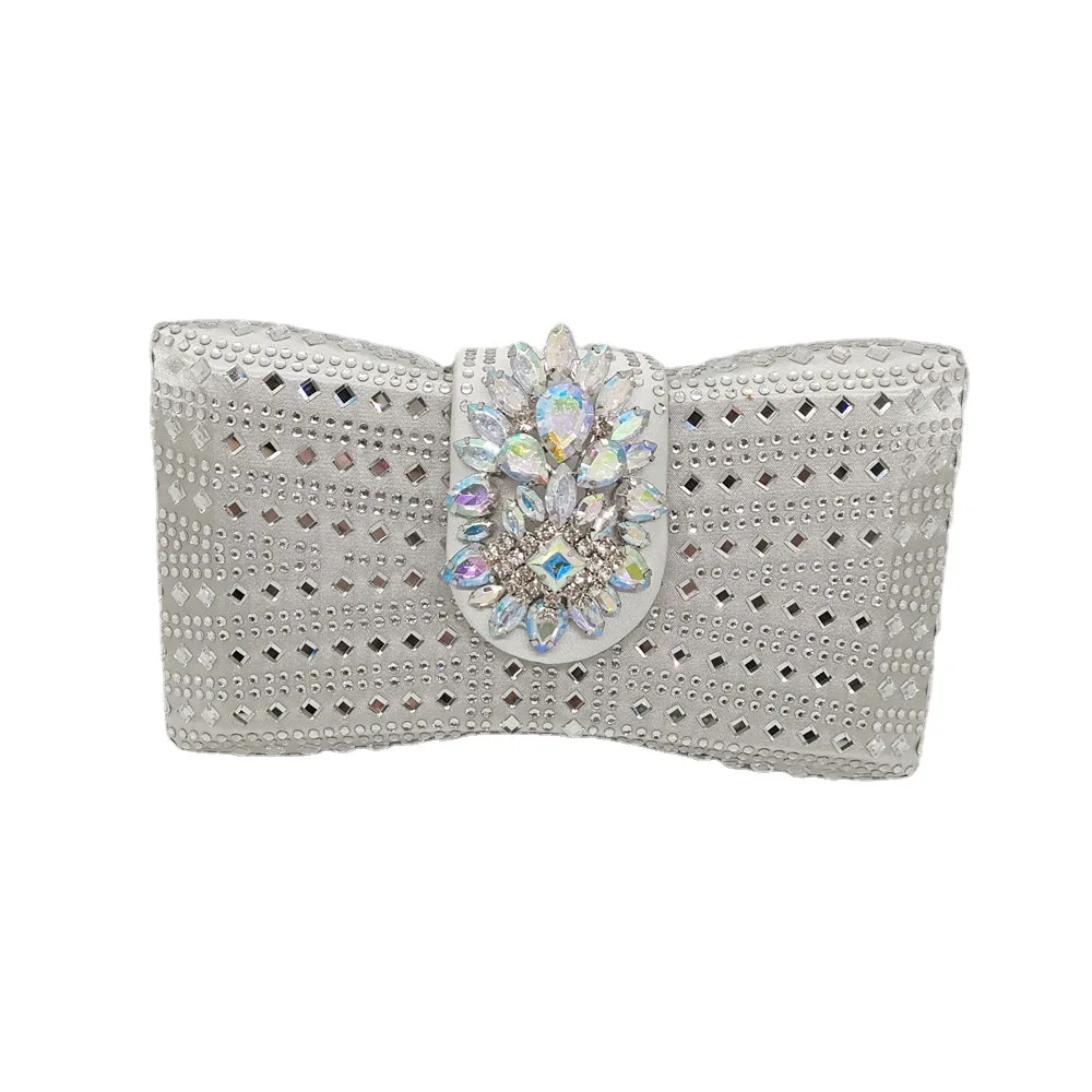 Luxuri borse da sera con diamanti da donna pochette di cristallo con strass Hot-Fix per Mini borse firmate di lusso per feste di matrimonio