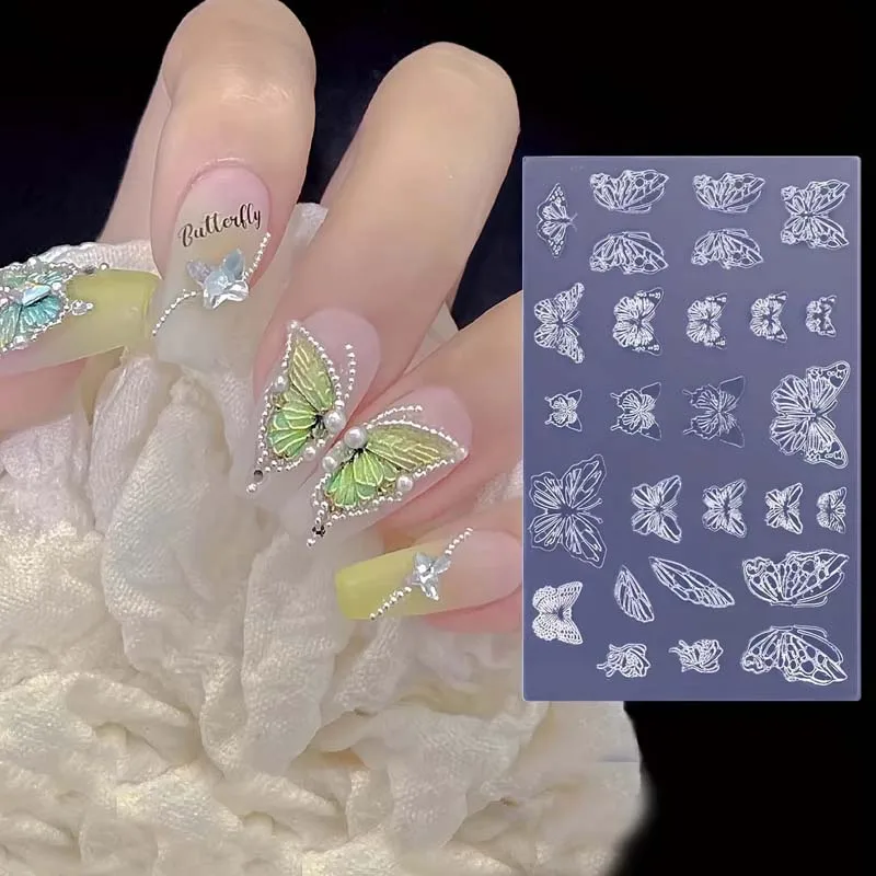 1pc Butterfly Wings 3D Mold Silicone Nail Art Decorations Ultrathin DIY Templates Mold for Nails Earrings Necklace Jewelry Craft