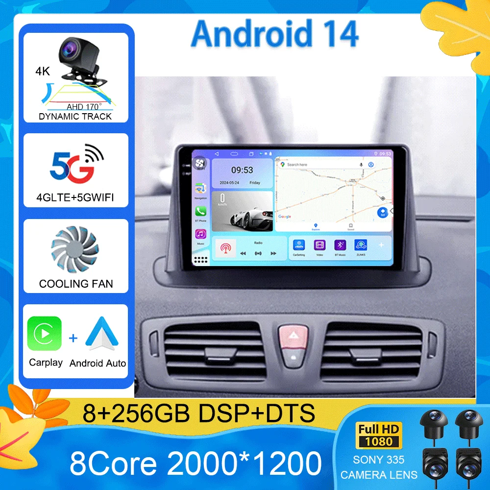 Android 14 Car Radio For Renault Megane 3 2008 - 2014 Multimedia Video Player Navigation stereo GPS No 2din 2 din dvd