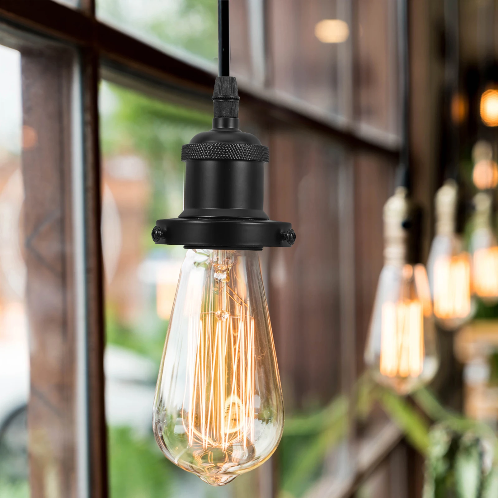 

Retro Aluminum Lamp Head Metal Light Socket Wall Hanging Base Pendant Vintage Bulb Holder