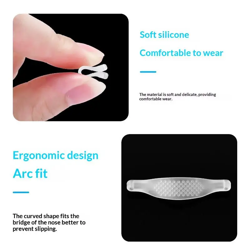 Soft Silicone Conjoined Nose Pads Anti Slip Pressure Relief Universal Replacement for Sports Daily Eyeglass Accessory