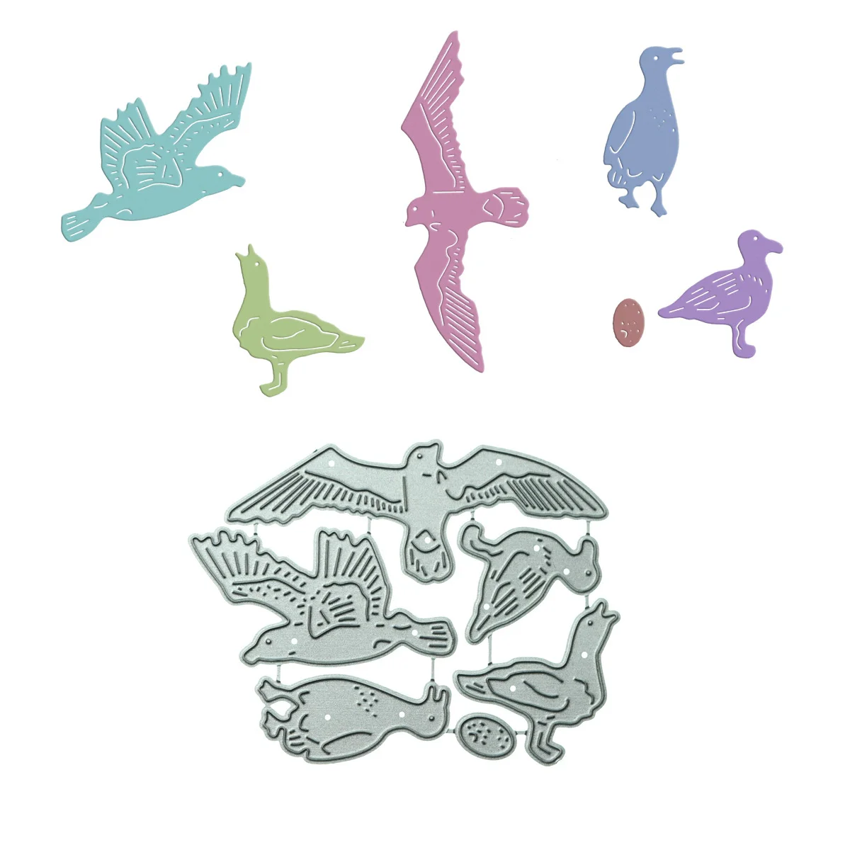 Various Postures Seagulls Metal Cutting Die Scrapbook Art Frame Card Clipart Papercraft Decorating Cutter Stencil Cut Template