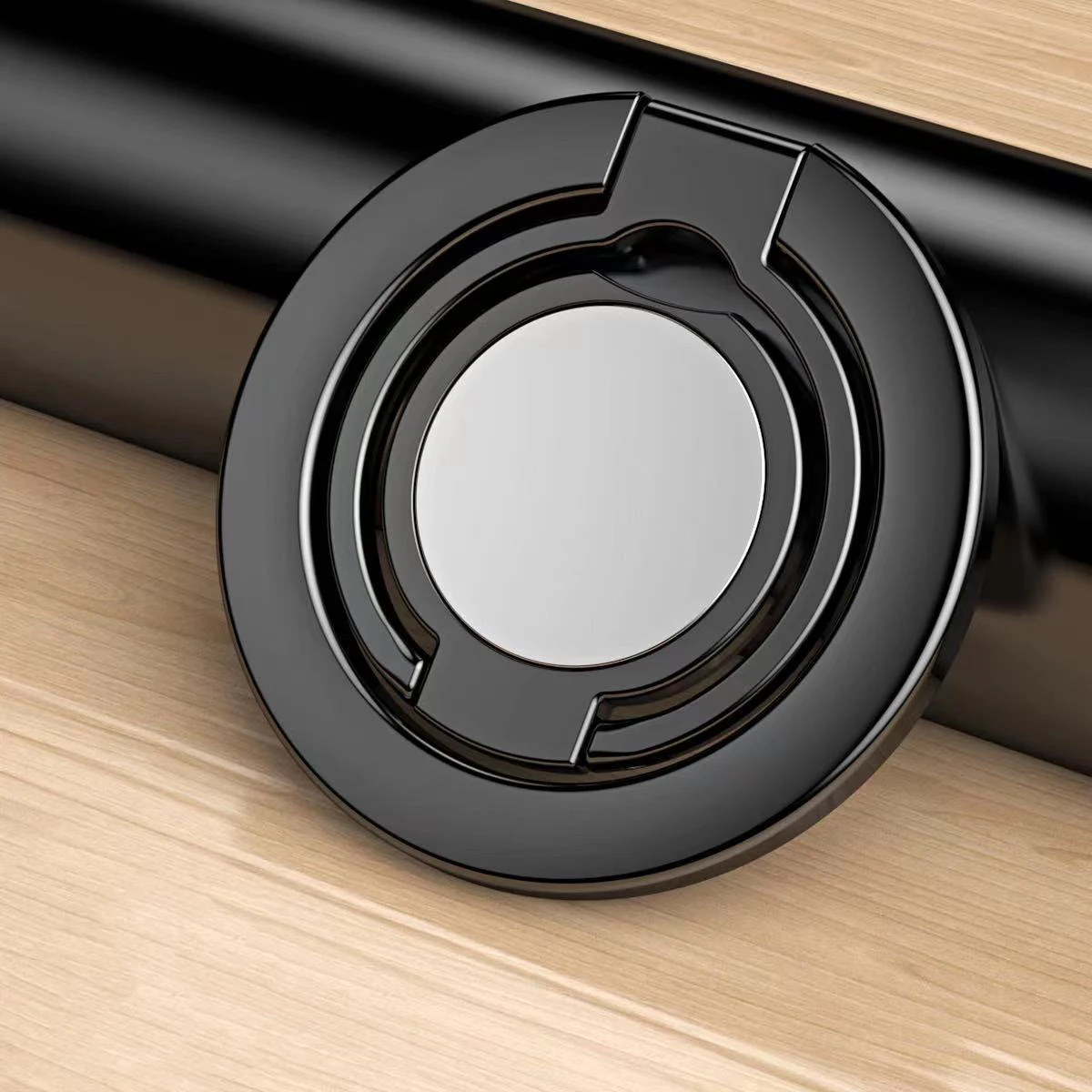 Magsafe metal 3-section middle disc magnetic suction ring bracket 360 ° rotating charging universal folding ultra-thin lifting c
