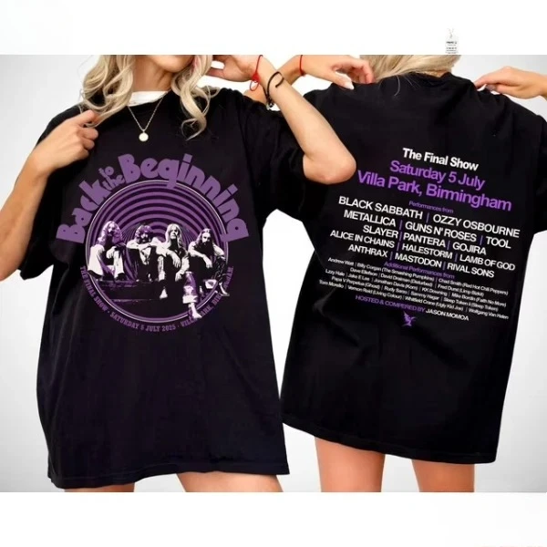 ملابس جديدة العودة إلى بداية 2025 جولة تي شيرت برمنغهام الحفل المحملة الراقية الفاخرة لكل من الرجال والنساء أفضل Y2k