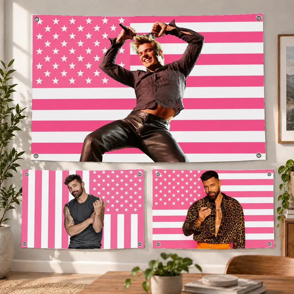 Music Latin Icon Ricky Martin Flags Decorative Flag Banner Indoor Bedroom Dorm Gaming Room Wall Party Club Decor Fan Gift