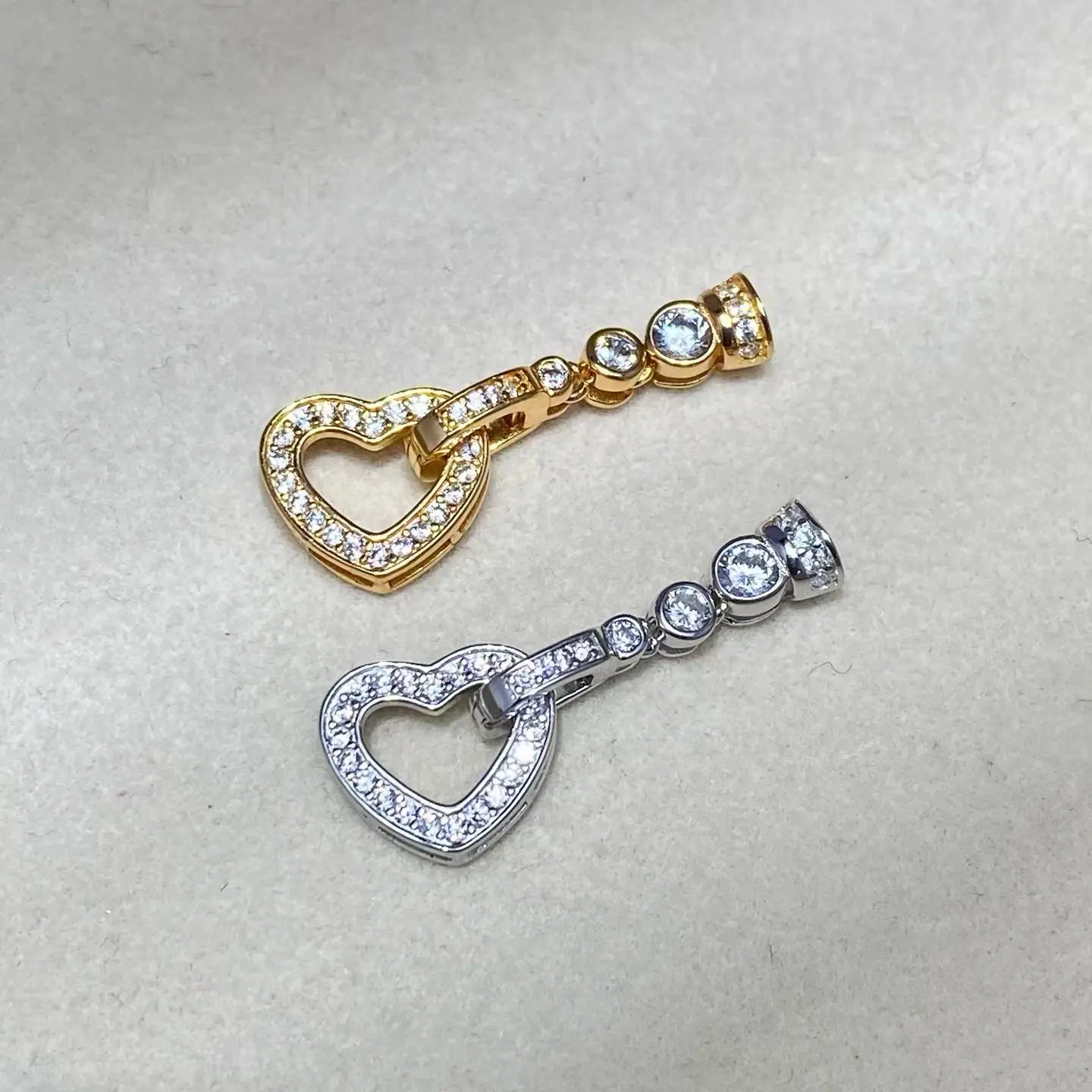 Wholesale Heart DIY S925 Sterling Silver Clasp Necklace Bracelet Clasp Hook Accessories for 8-10mm Pearls 5pcs/lot