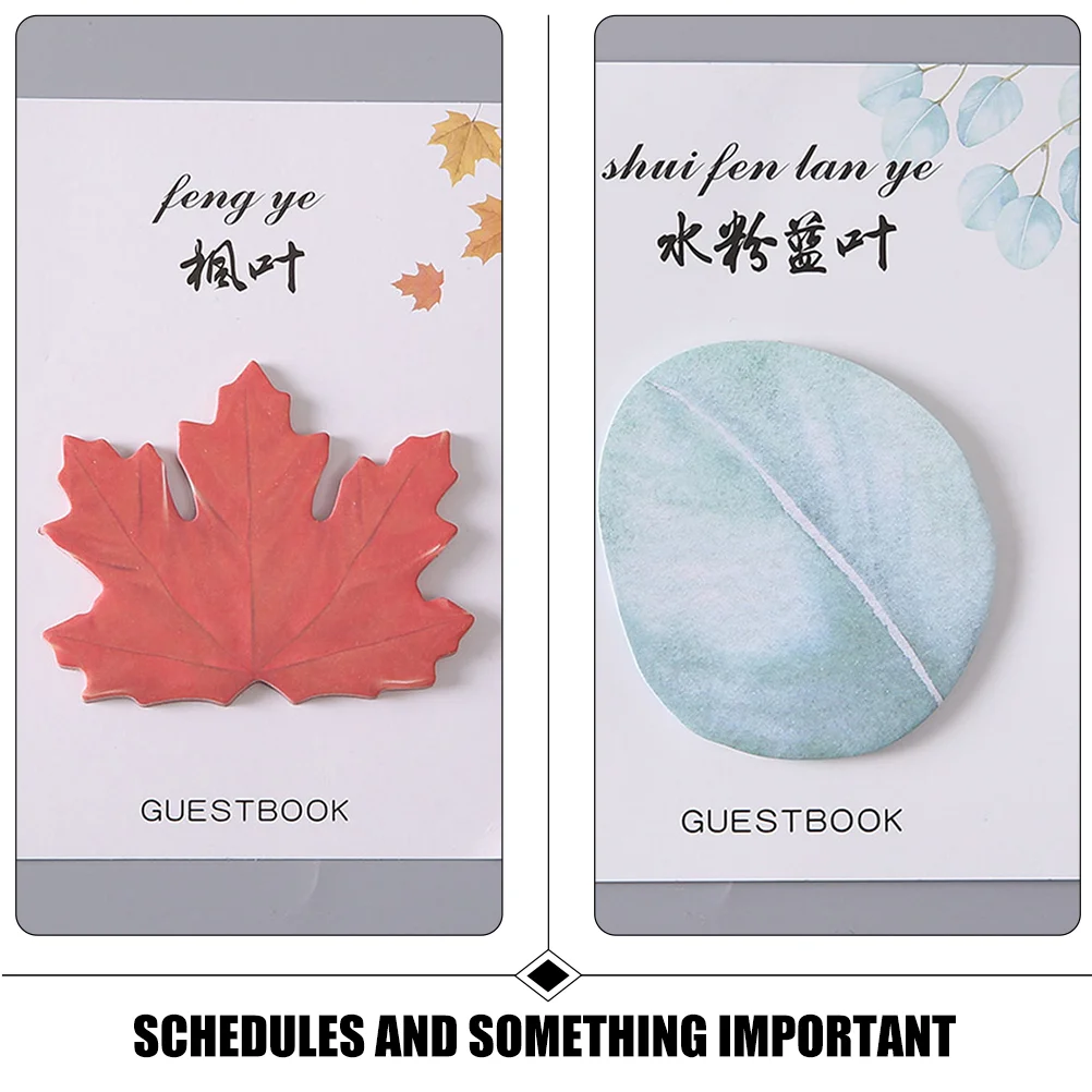 Leaf Multi-function Stickers Self-stick Pads Simple Design Memo Portable Office Notepads Labels
