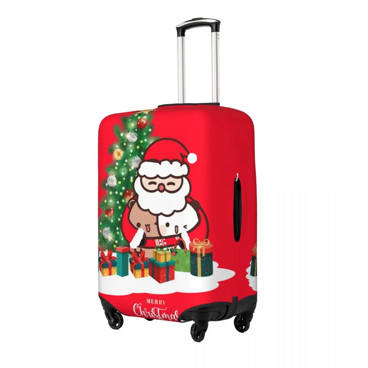 Bubu And Dudu Merry Christmas Tree Santa Suitcase Cover Flight Business Strectch Luggage Supplies Protection