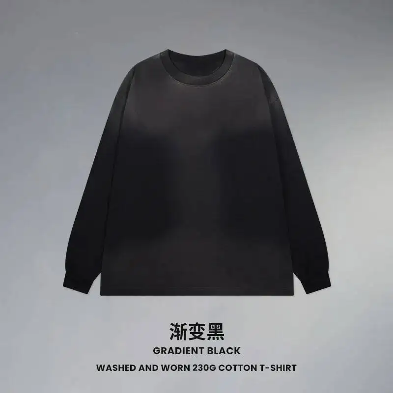 Unisex Sweatshirt Long Sleeve T Shirt Solid Color Sweater High Street Autumn Winter Pullover Couples Inner Wear Base Layer