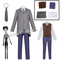 Movie Tim Burton Corpse Bride Victor Van Dort Cosplay Costume Jacket Pants Halloween Carnival Party Disguise Suit for Men Woman