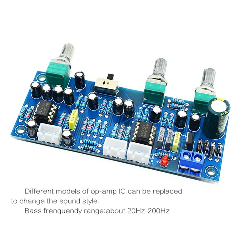 

【Must-Haves】6X 2.1 Channel Subwoofer Preamp Board Amplifier Board Low Pass Filter Bass Preamplifier(Finished Product)