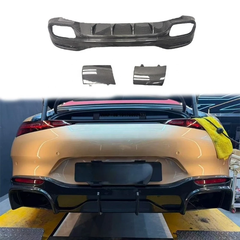 Carbon Fiber B Style Body Kit for  SL63 Front Lip Fog Light Diffuser Grille Side Skirts Spoiler Upgrade SL43 Car Parts