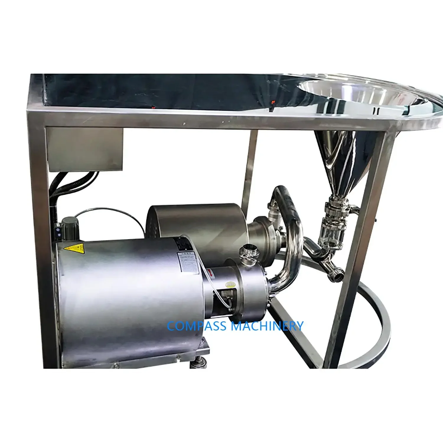 SS304 SS316L High Efficient Powder Mixer Mixing Pump With Hopper High Speed Emulsify Emulsifier Homogenizer Mixer