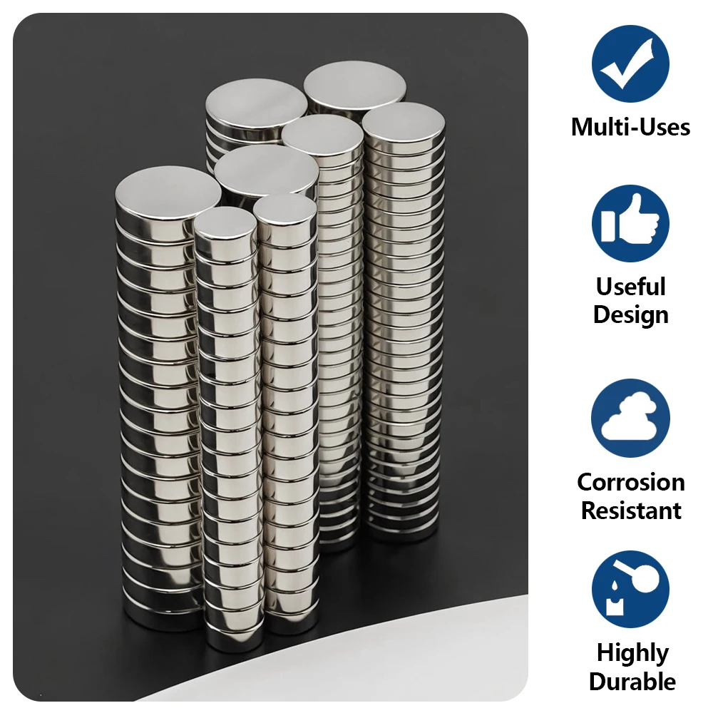 Powerful Neodymium Magnet N35 NdfeB Permanent Magnetic imanes Round Super Strong Fridge Magnets DIY 2/4/5/6/8/10x2/3mm