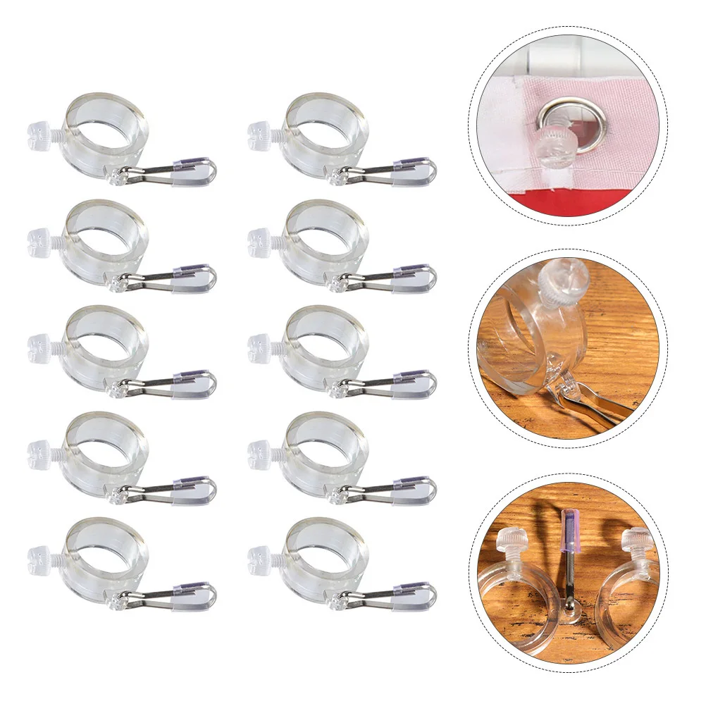 

8 pcs Flag Mounting Rings Mounting Rings Metal Flag Pole Clips For Outdoor Flags Durable Fixing Buckles No Fading