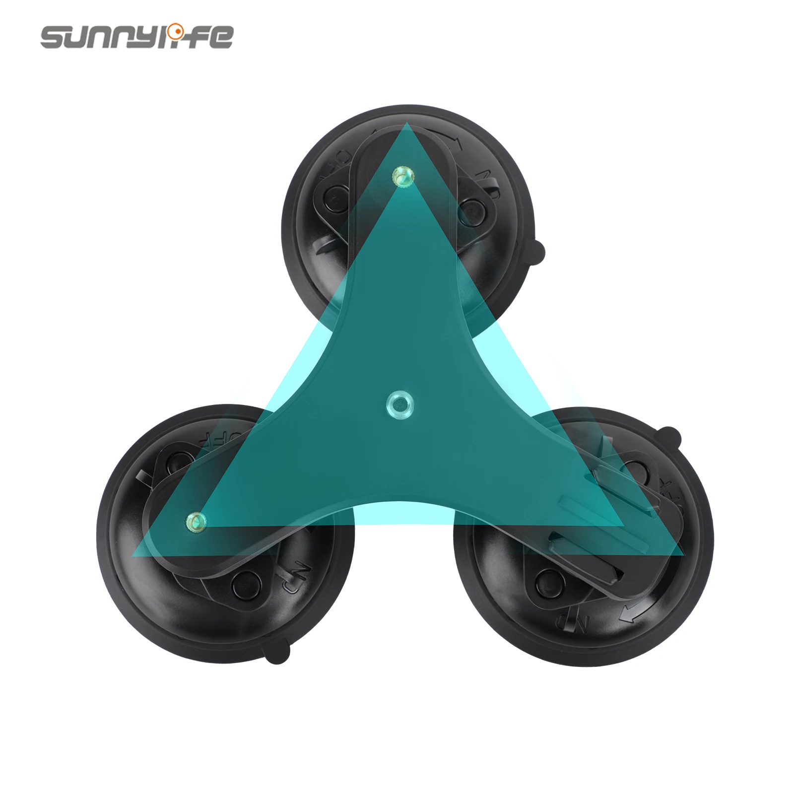 Sunnylife-حامل كاميرا شفط ثلاثية ، حامل سيارة ، نافذة ، الزجاج الأمامي ، داخل ، خارج كوب مص ، GoPro ، Insta360 ، عمل DJI