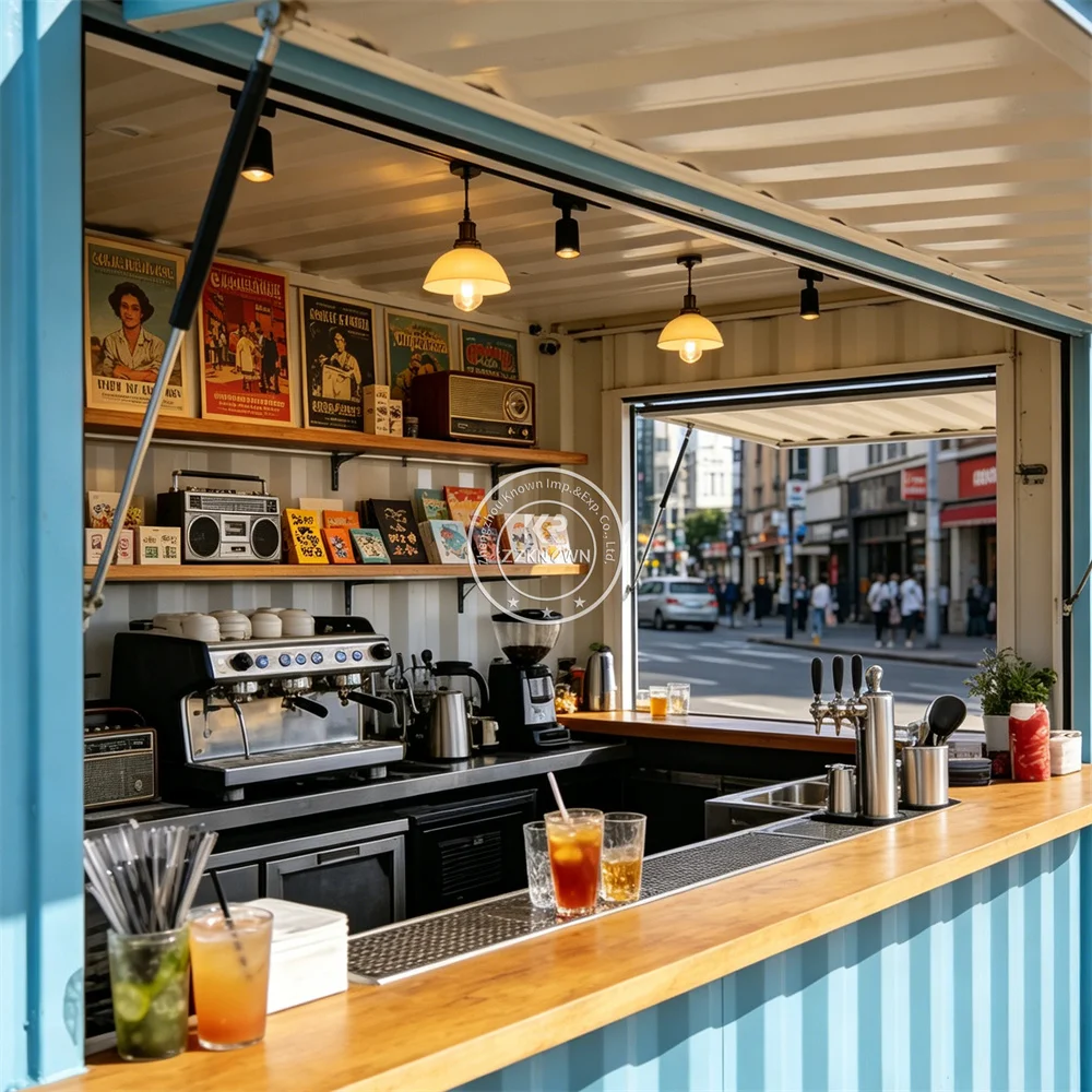 

Street Food Container Trailer Mobile Coffee Juice Bubble Tea Kiosk Fast Food Container Restaurant With Kitchen Equipment