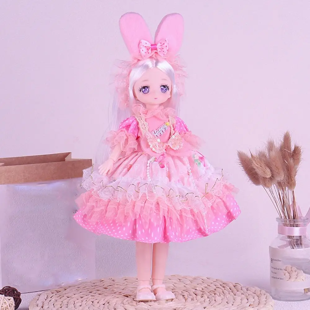 Muñeca Bjd móvil múltiple de 30cm, juguete con ojos atractivos, muñeca de princesa de encaje articulada con bola, muñeca articulada extraíble, muñecas BJD