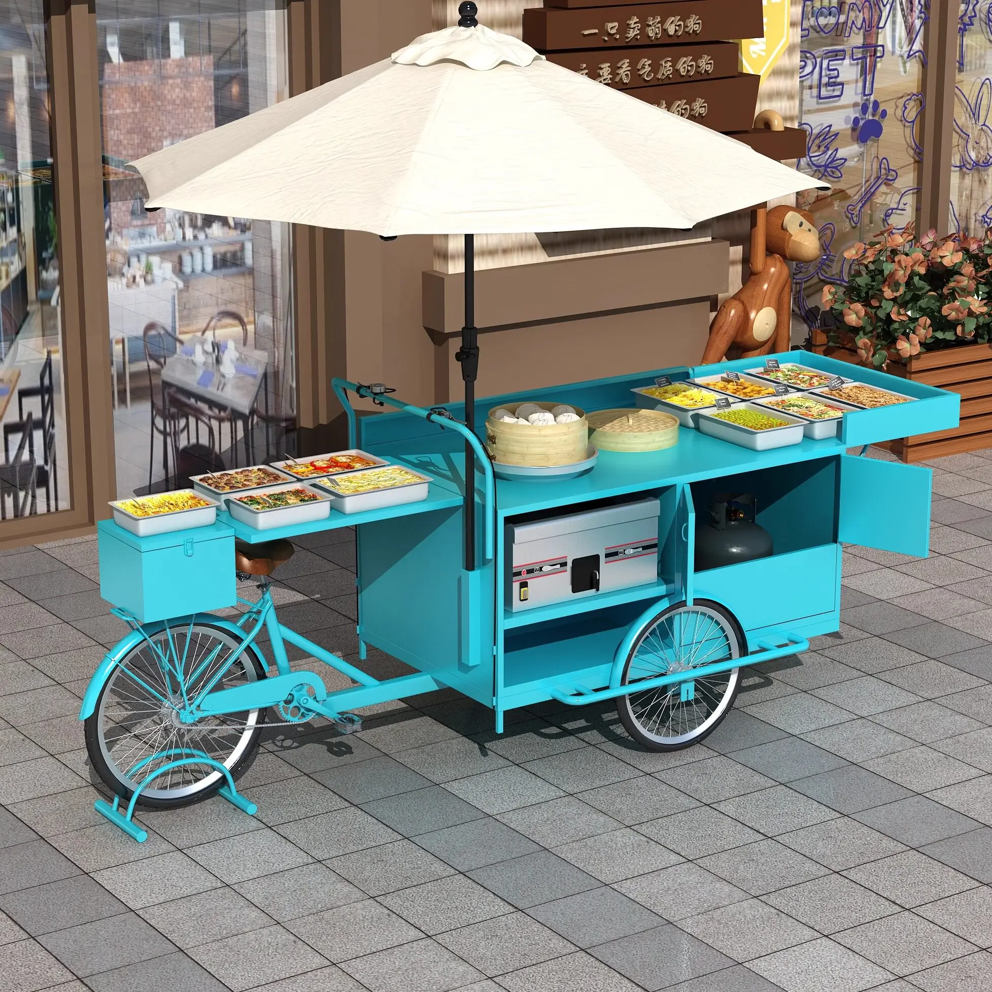 YJQ iron wrought mobile barbec - đánh giá và giá Spicy Food Snacks