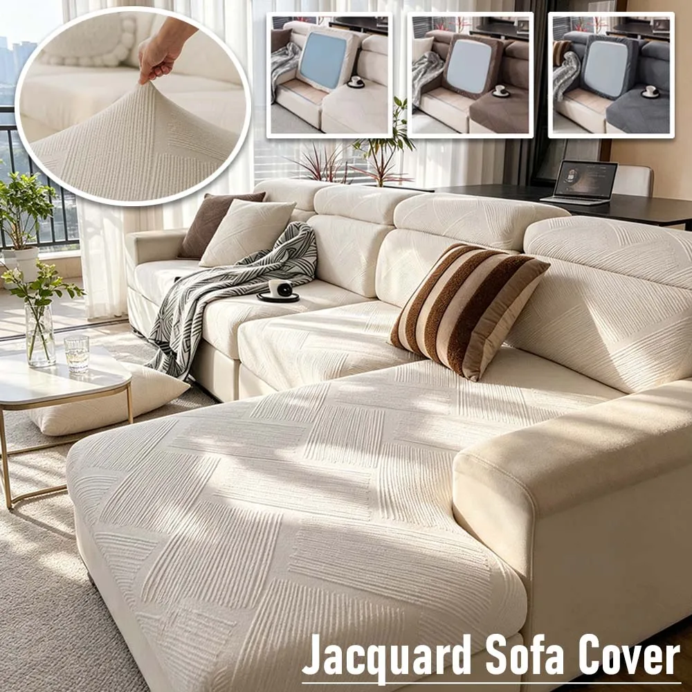 Jacquard Sofa Seat Cushion Cover Thick Funiture Protector Couch Covers Anti-dust Removable Seat Slipcover for Home Kid Pet 소파 커버